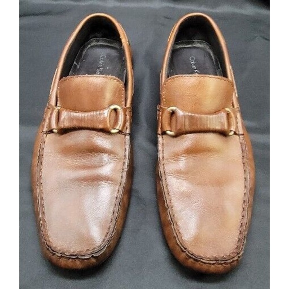 Calvin Klein Men's Danner Loafer Shoes‎ Brown Moc Toe Leather Slip Ons 11 M